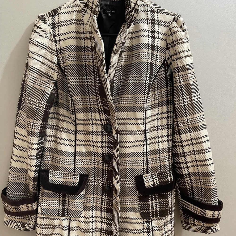 Maurices brown and cream coat